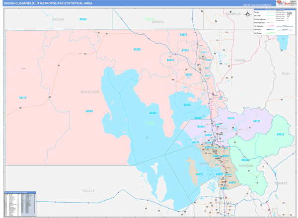Ogden-Clearfield Metro Area Digital Map Color Cast Style